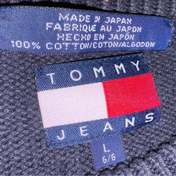 TOMMY HILFIGER Navy Sweater with Red and White Stripes - Men’s Large - Picture 2 of 7